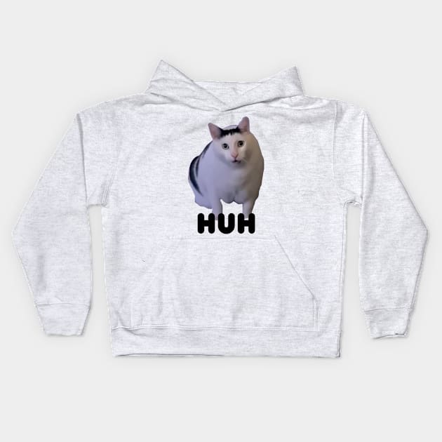 Huh Cat Meme Kids Hoodie by LaroyaloTees